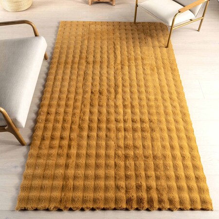 Nuloom Jeni Solid Faux Rabbit Machine Washable Area Rug 2ft 6in x 8ft HJWR02K-2608